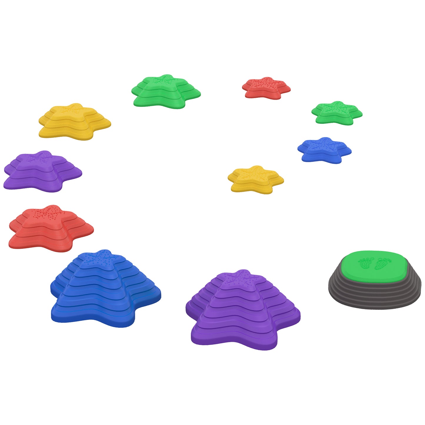 Photo of ZONEKIZ Stepping Stones Kids, 11 Pieces Balance Stones for Obstacle Course, Stackable Non-Slip Starfish Shape, Sensory Toys for Balance and Motor Skills Indoors, Outdoors in Outdoors colour on a white background