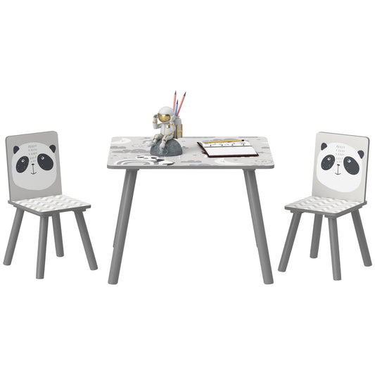 Photo of ZONEKIZ Kids Table and Chair Set, Toddler Table with 2 Chairs, Toddler Furniture Set, for Ages 3-8 Years - Grey in Grey colour on a white background