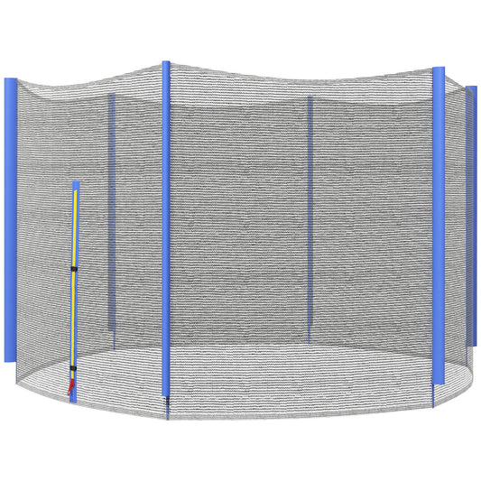 Photo of SPORTNOW 10ft Trampoline Net Replacement with 6 Plastic Pole Covers, Weather-Resistant Trampoline Netting Replacement with Zipped Entrance, Poles Not Included, Blue in Blue colour on a white background