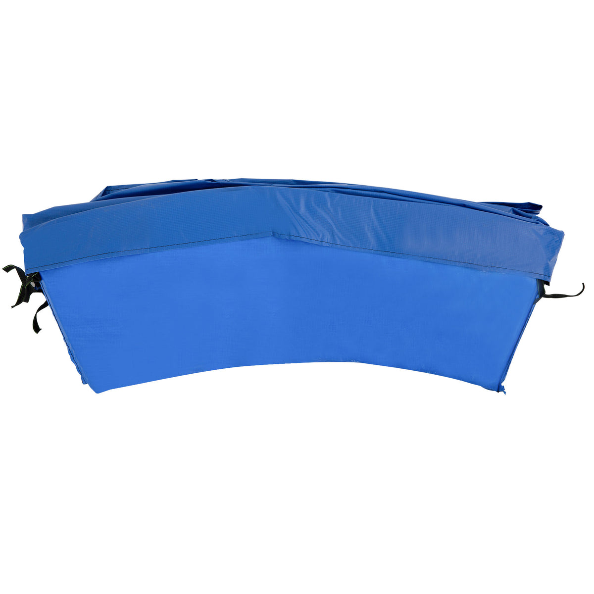 Blue HOMCOM trampoline safety pad shown folded, with black fastening straps.