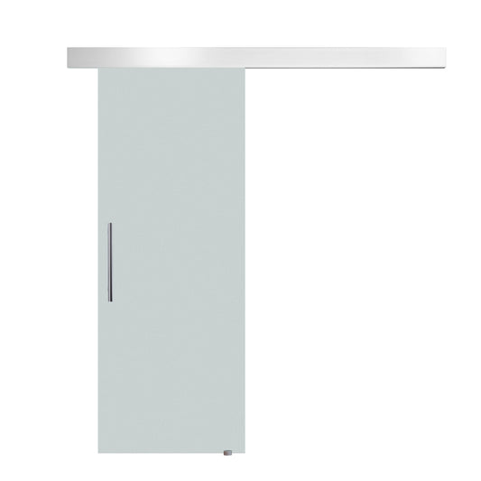 Photo of HOMCOM 90cm Modern Sliding Door Set Kit w/ Frosted Glass Door Aluminium Rail Opaque Home Decoration DIY Office Style in Style colour on a white background
