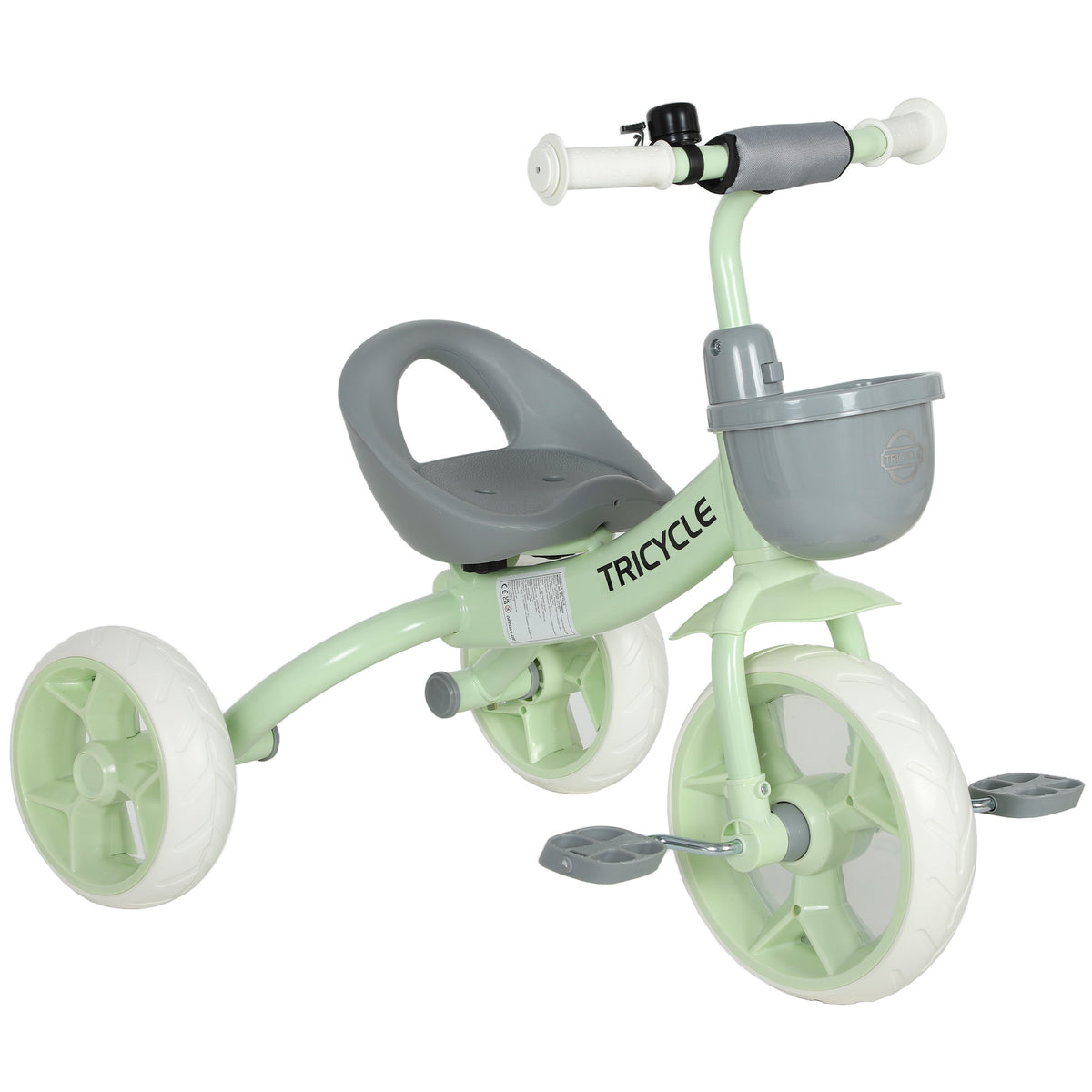 Photo of AIYAPLAY Kids Trike, Toddler Tricycle with Front Basket and EVA Wheels for Ages 2-5 Years, Indoor Outdoor for Boys Girls, Green in Green colour on a white background
