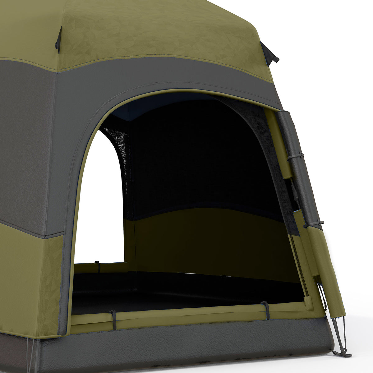 Outsunny 3 Man Instant Pop Up Tent with Rainfly, Portable Camping Shelter with Sewn-in Groundsheet, Carry Ba, Dark Green