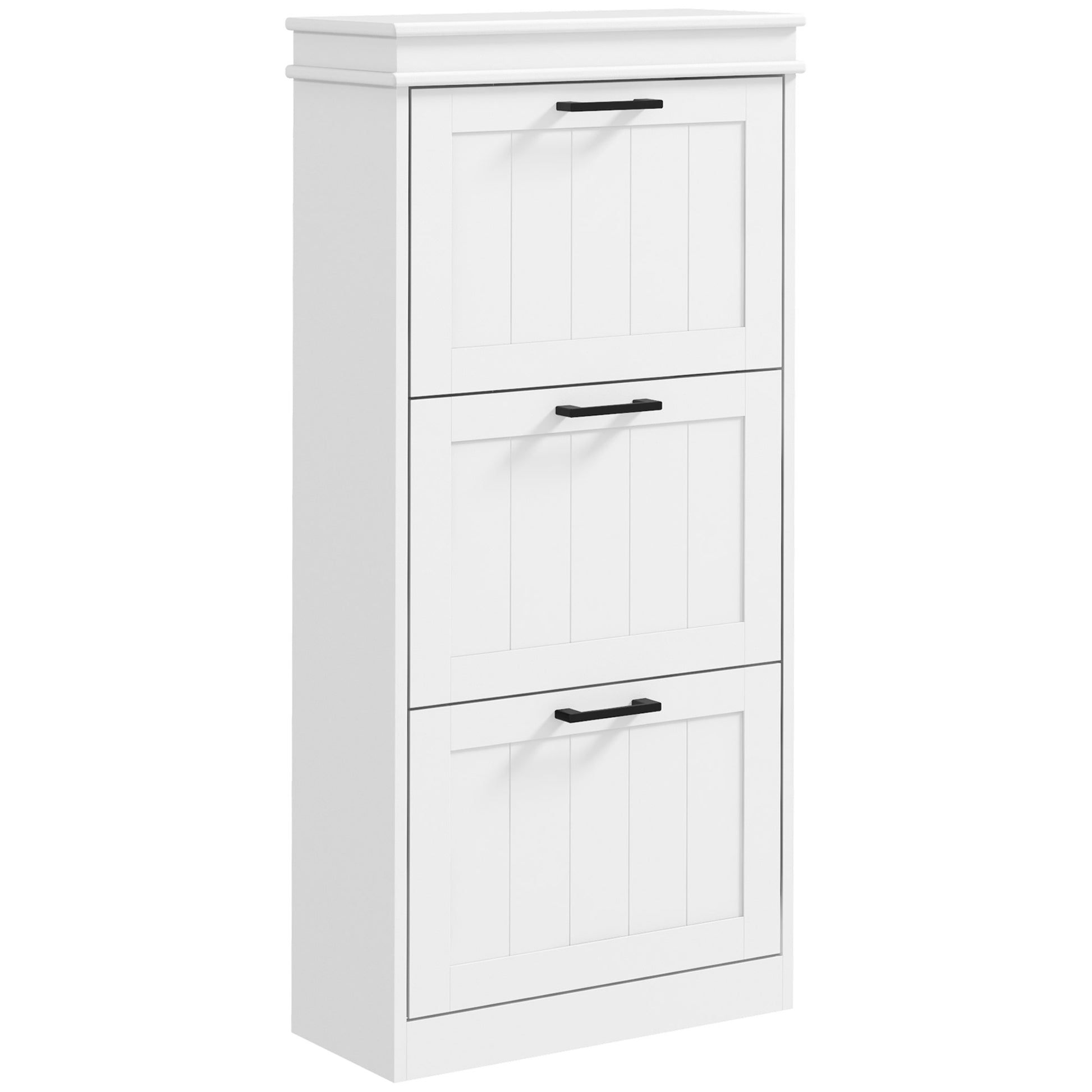 Photo of HOMCOM Three-Drawer Minimalistic Shoe Storage Cabinet, for 15 Shoes in Shoes colour on a white background