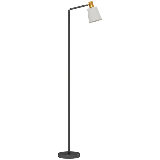 Photo of HOMCOM Floor Lamp with 350° Rotatable Head, Modern Standing Lamp with 3000K/4000K/6500K Colour Temperatures for Living Room Office, Black in Black colour on a white background
