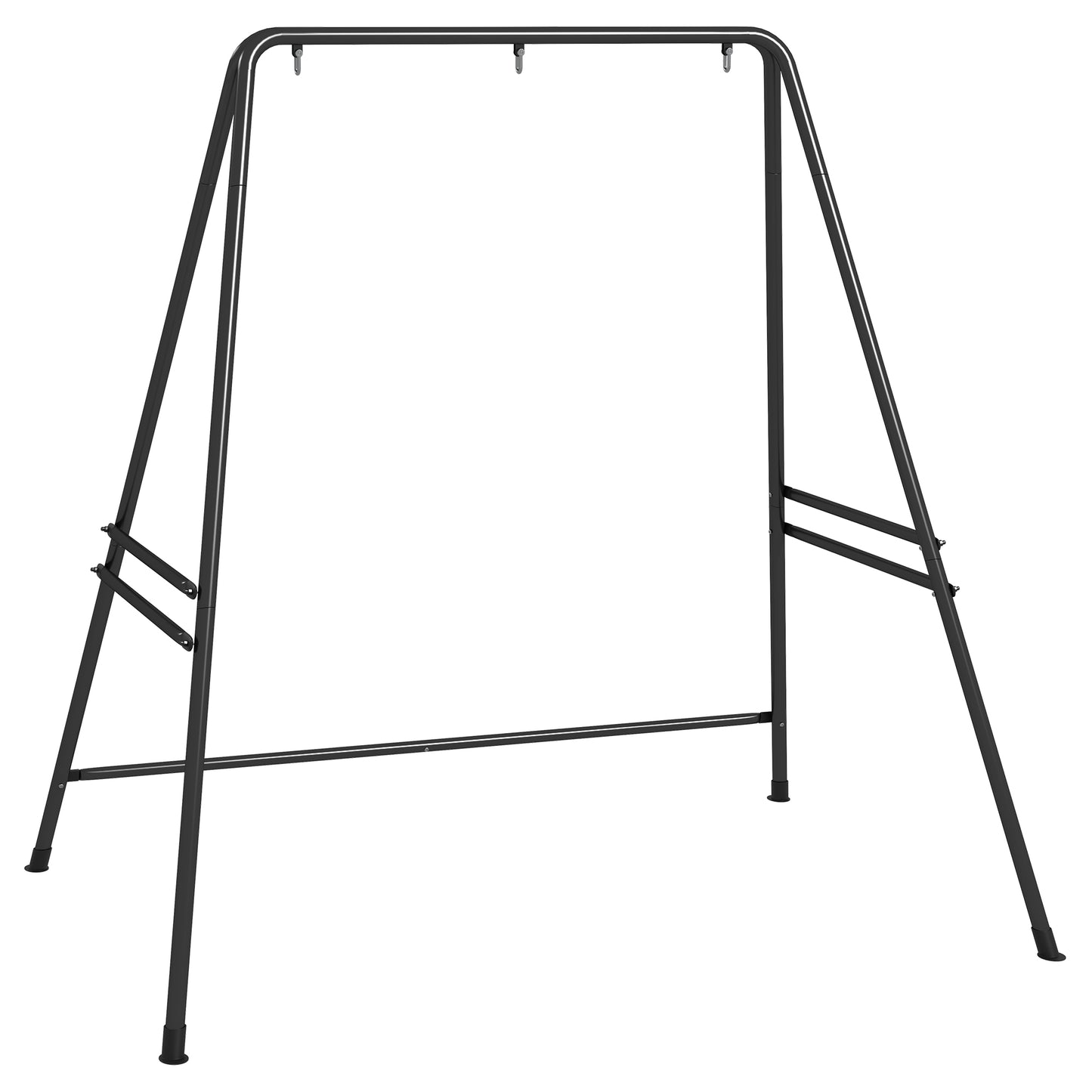Photo of Outsunny Hammock Chair Stand, Hanging Heavy Duty Metal Frame Hammock Stand for Hanging Hammock Air Porch Swing Chair, Egg Chair, Black in Black colour on a white background