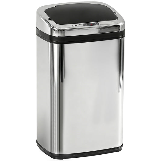 Photo of HOMCOM 30L Stainless Steel Motion Sensor Lid Bin - Silver Tone in Tone colour on a white background