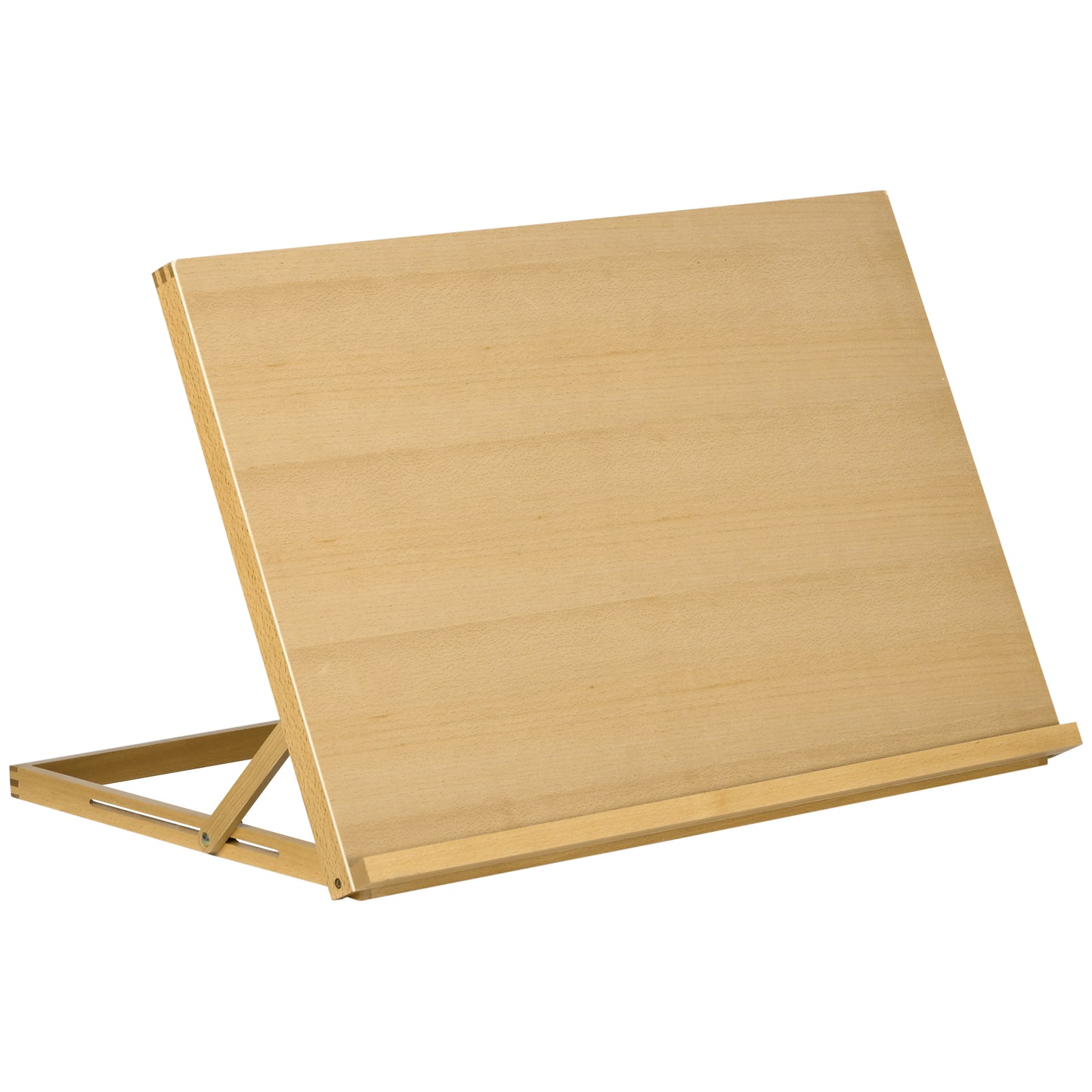 Photo of Vinsetto A2 Table Easel, Wooden Drawing Board, Adjustable Desktop Workstation Board for Artists & Crafters, Portable Beech Wood Table Top Box Easel for Painting, Sketching, Arts Crafts in Crafts colour on a white background