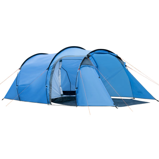 Photo of Outsunny 2 Room Tent with Vestibule, Weather-Resistant Camping Tent with Air Vents for Fishing Hiking, Sky Blue in Blue colour on a white background
