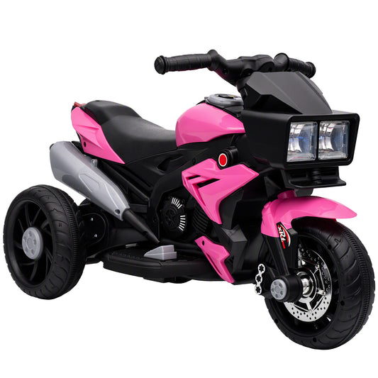 Photo of AIYAPLAY Kids Electric Motorcycle Ride-On Toy, 3-Wheel Battery-Operated Motorbike with Horn, Toddler Ride On Bike, Pink in Pink colour on a white background