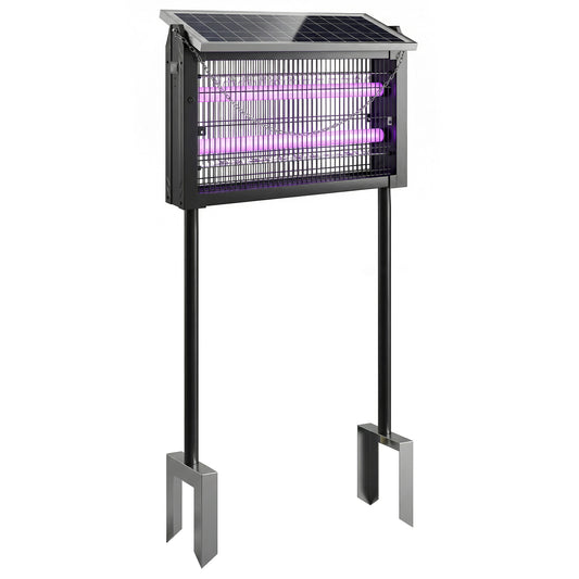 Photo of Outsunny Solar Bug Zapper Outdoor, 3500 V Electric Mosquito Fly Zapper with 4.3 m Cord, Dusk-to-Dawn Control, Black in Black colour on a white background