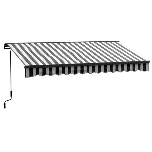 Photo of Outsunny 2.5 x 3.5m Aluminium Frame Electric Awning, with Remote - Grey/White in Grey/White colour on a white background