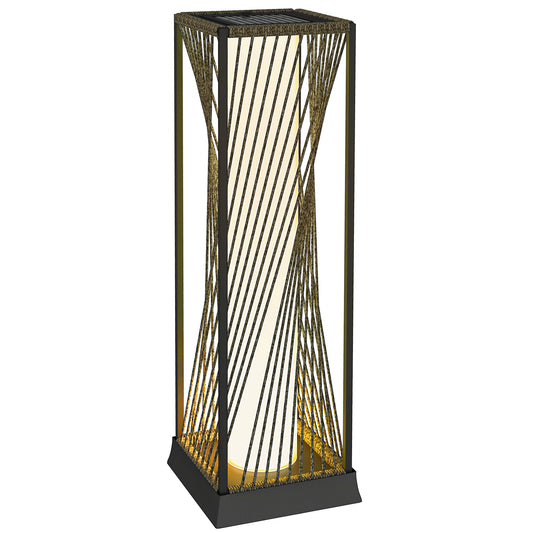 Photo of Outsunny Garden Rattan Lamp, 77 cm Tall Solar Rattan Floor Lamp, Solar Garden Light with Auto On/Off LED Lights, IP44 Waterproof for Outdoor, Porch, Pathway, Terrace, Grey in Grey colour on a white background