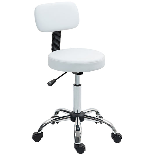 Photo of HOMCOM 360° Swivel Seat Salon Stool - White in White colour on a white background