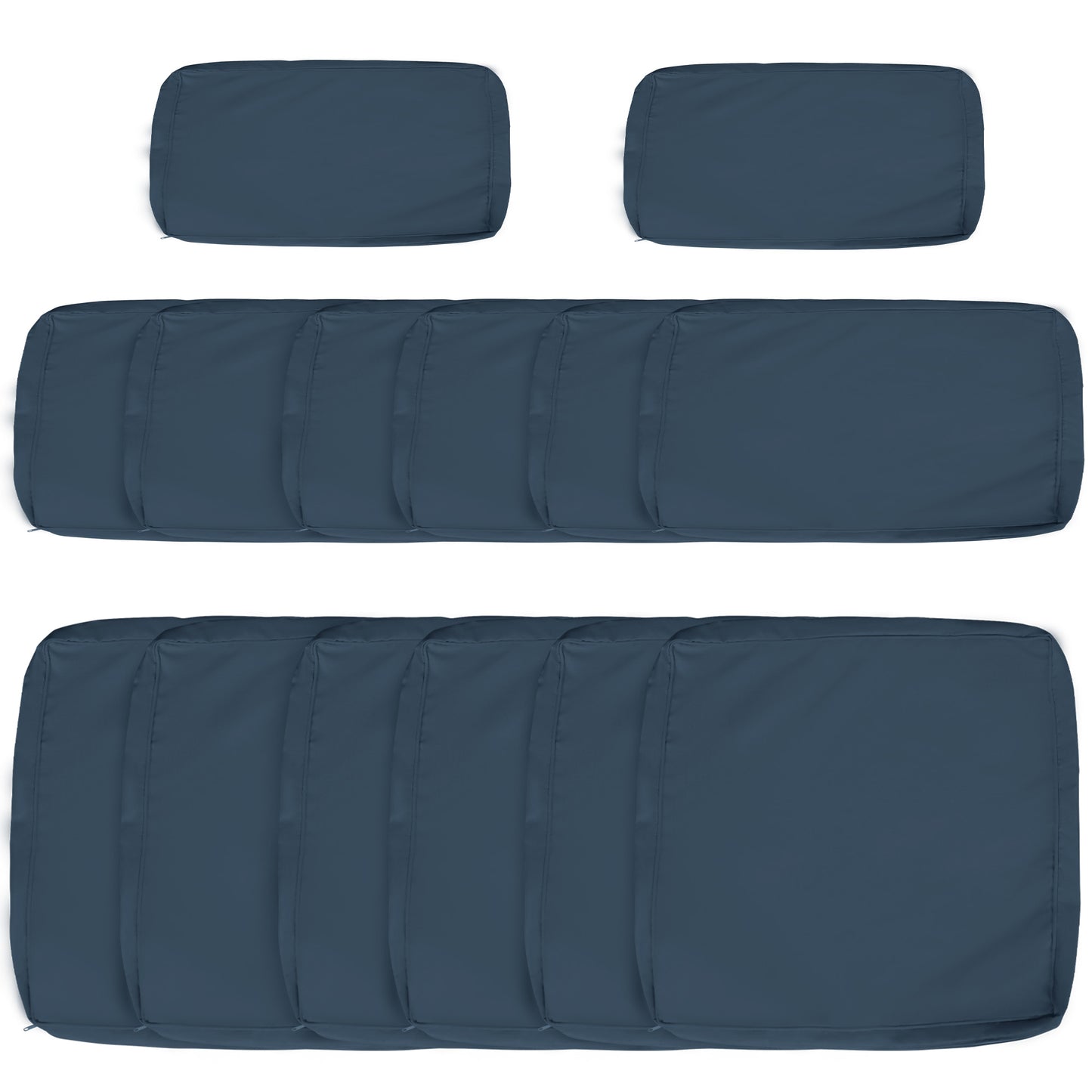 Photo of Outsunny Set of 14 Mixed Cushion Covers - Blue in Blue colour on a white background