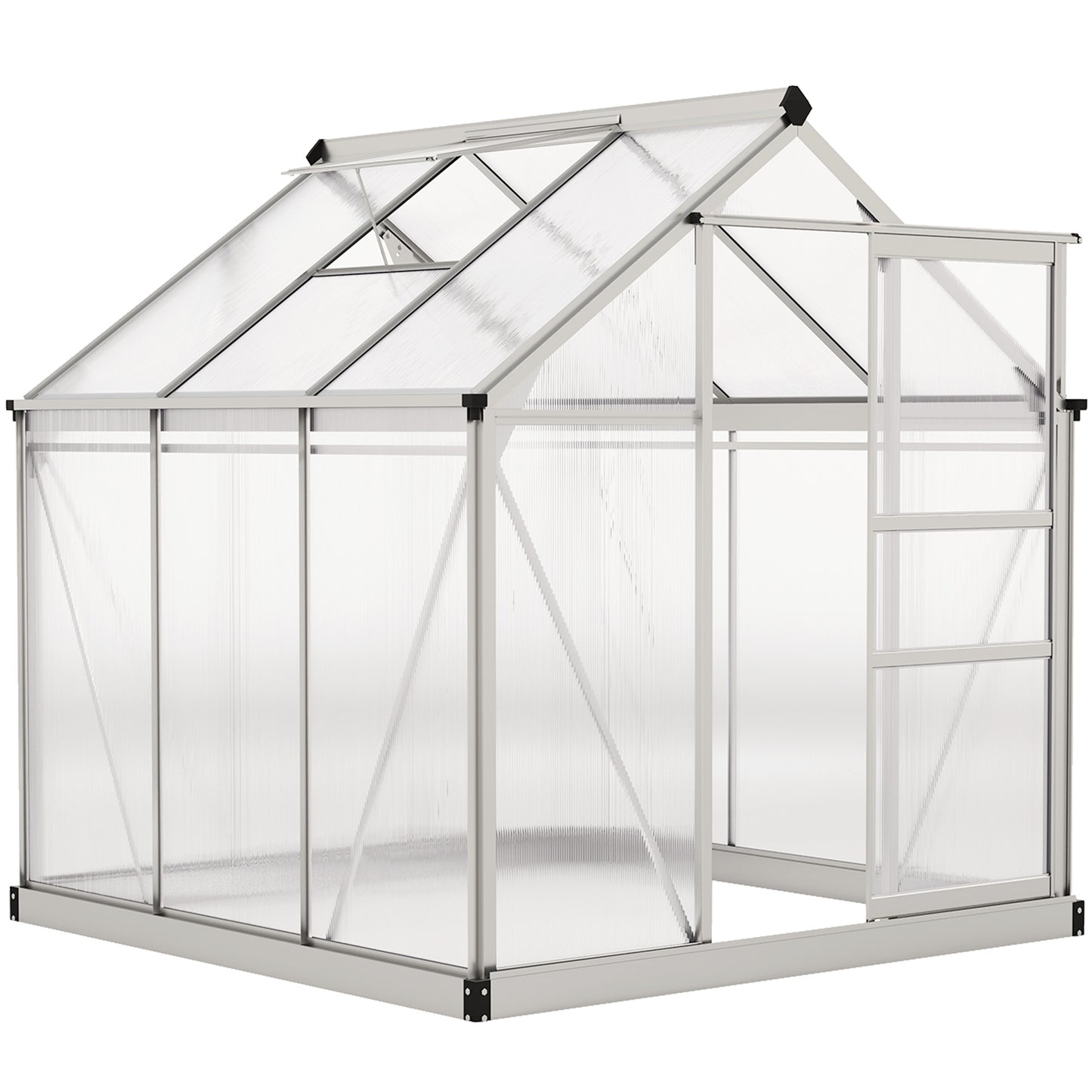 Photo of Outsunny 6 x 6ft Polycarbonate Greenhouse - Clear in Clear colour on a white background