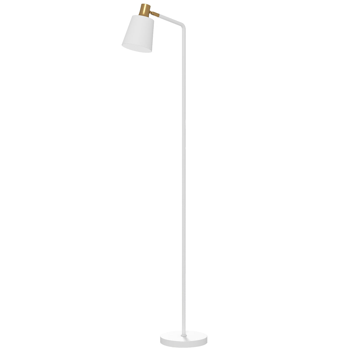 Photo of HOMCOM Modern Standing Lamp, Floor Lamp with 350° Rotatable Head for Living Room, White in White colour on a white background