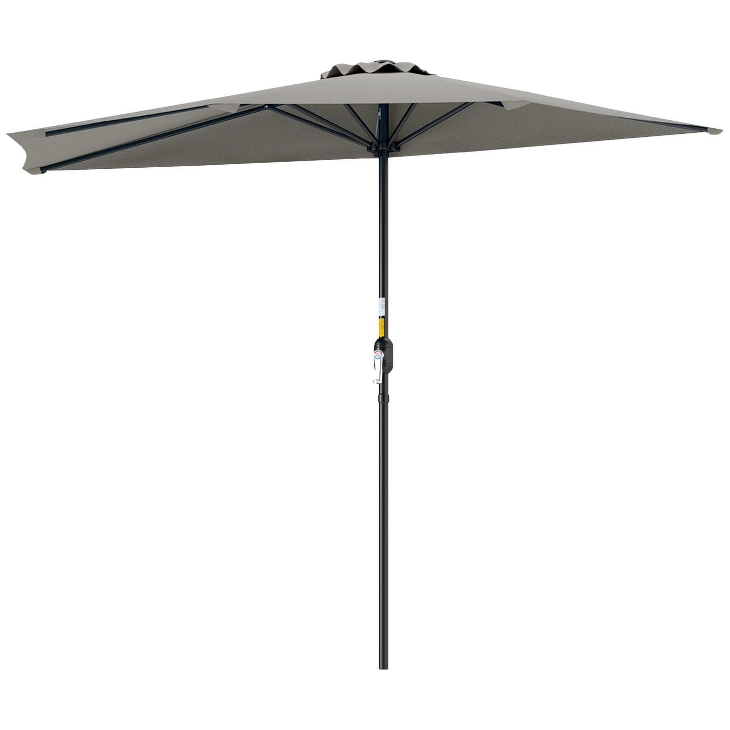 Photo of Outsunny Half Round Parasol Umbrella - Light Grey in Grey colour on a white background