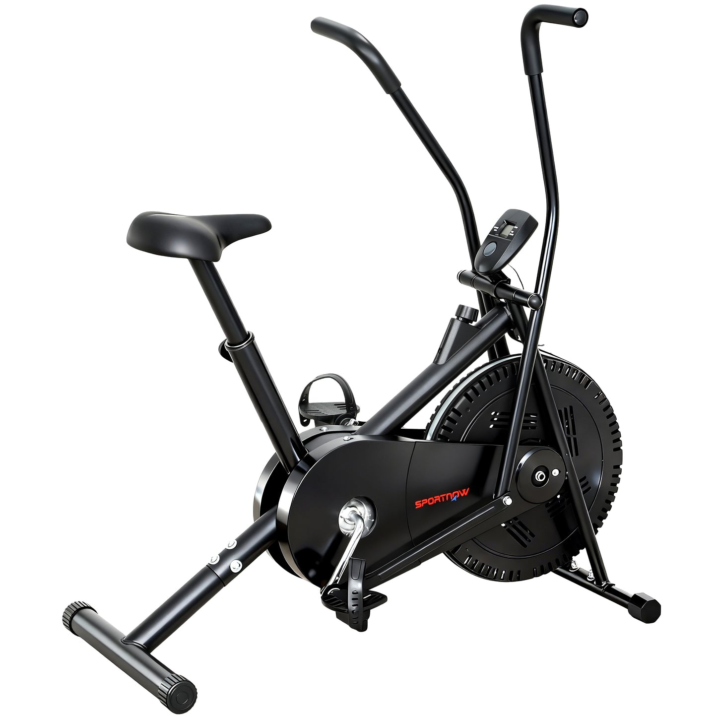 Photo of SPORTNOW Exercise Bike with Adjustable Seat, LCD Display for Home Gym in Gym colour on a white background