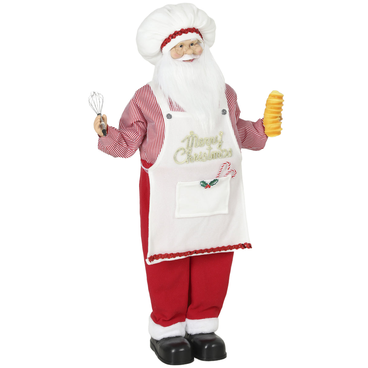 Photo of HOMCOM 4ft Singing Cooking Santa Claus, Standing Christmas Animated Santa Figure with Head Moving, Sound/Touch Activated in Activated colour on a white background