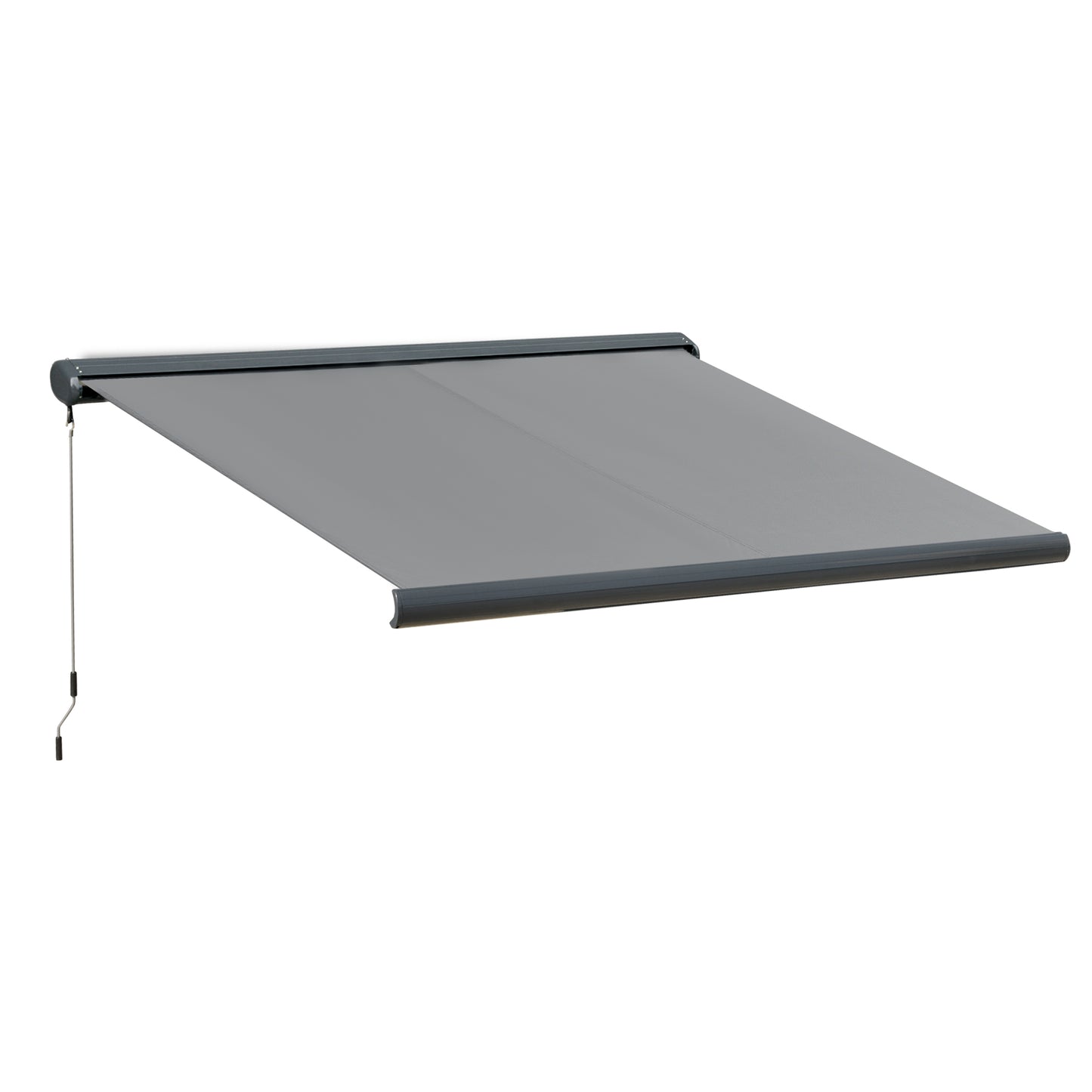 Photo of Outsunny Cassette Electric Manual Awning Door Window Retractable Canopy w/ R/C & LED 300W x 0-250D cm in cm colour on a white background