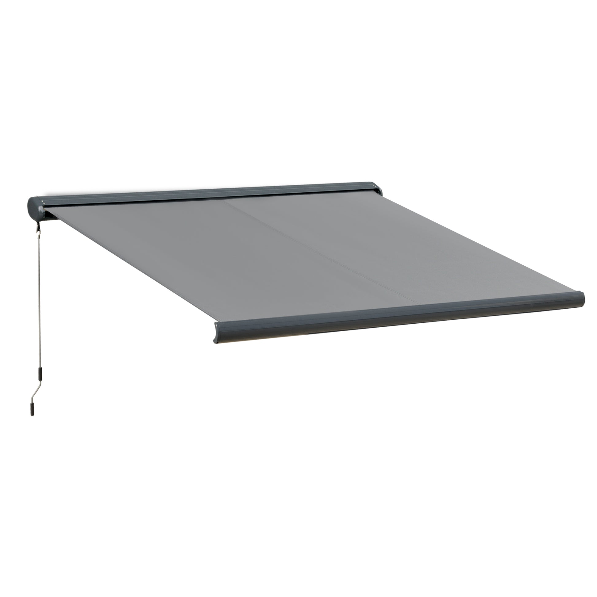 Photo of Outsunny Cassette Electric Manual Awning Door Window Retractable Canopy w/ R/C & LED 300W x 0-250D cm in cm colour on a white background