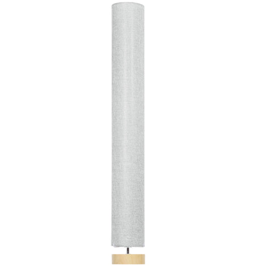 Photo of HOMCOM Floor Lamp for Living Room, 47" Modern Standing Lamp with Linen Shade, Wooden Base, Grey in Grey colour on a white background