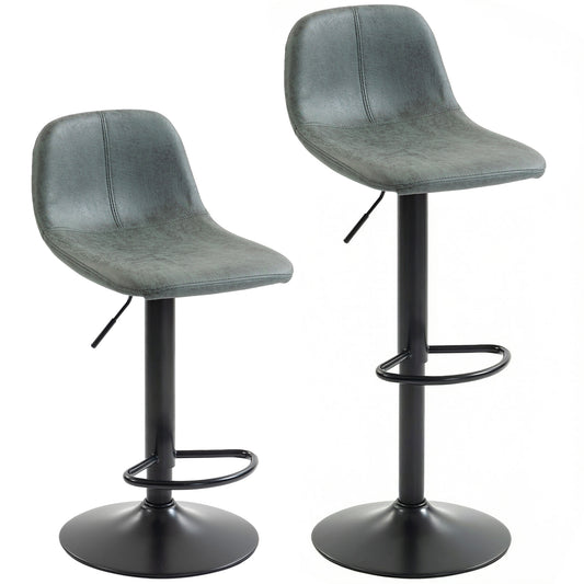 Photo of HOMCOM Bar Stools Set of 2, Modern Swivel Barstools with Footrest for Kitchen Island and Dining Room, Green in Green colour on a white background