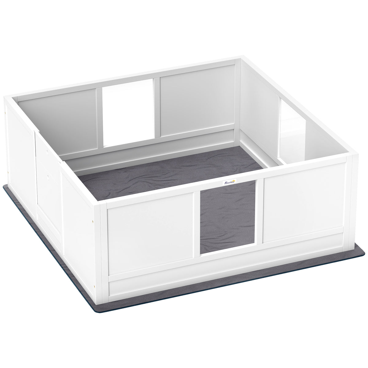 Photo of PawHut Whelping Box for Dogs with Whelping Pad, Adjustable Entrance, Non-slip Foot Pads, for Large Dogs, 124 x 120cm in 120cm colour on a white background