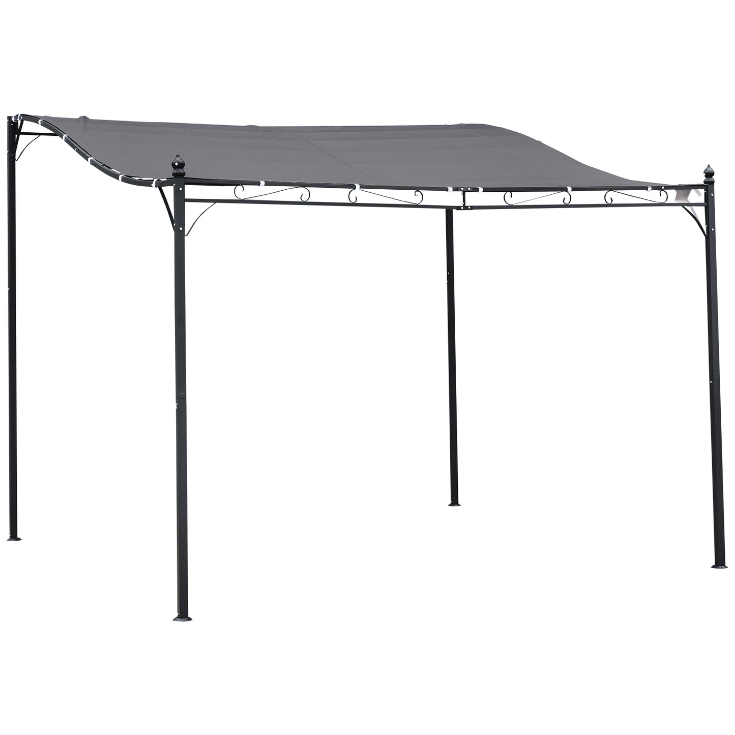 Photo of Outsunny 3x3m Metal Pergola with Canopy Garden Awning for Garden Parties, Grey in Grey colour on a white background
