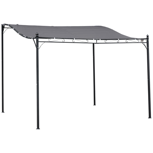 Photo of Outsunny 3x3m Metal Pergola with Canopy Garden Awning for Garden Parties, Grey in Grey colour on a white background
