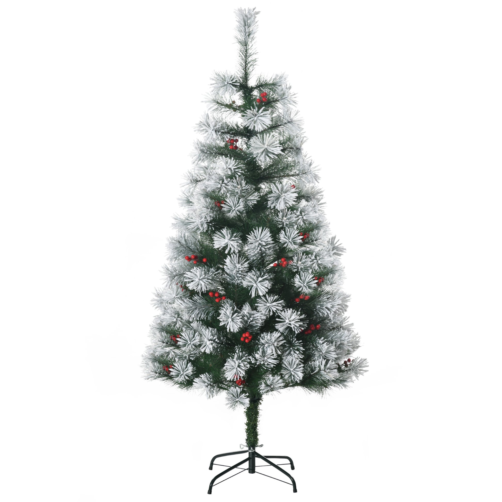 Photo of HOMCOM Indoor Christmas Tree Artificial Berry Xmas Decoration with Metal Stand and 184 Tips (5FT(150CM)) in (5FT(150CM)) colour on a white background