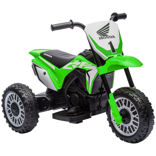 Photo of HOMCOM 6V Kids Motorbike, Three-Wheel Kids Electric Bike with Horn, Startup Sound for Ages 18-36 Months - Green in Green colour on a white background