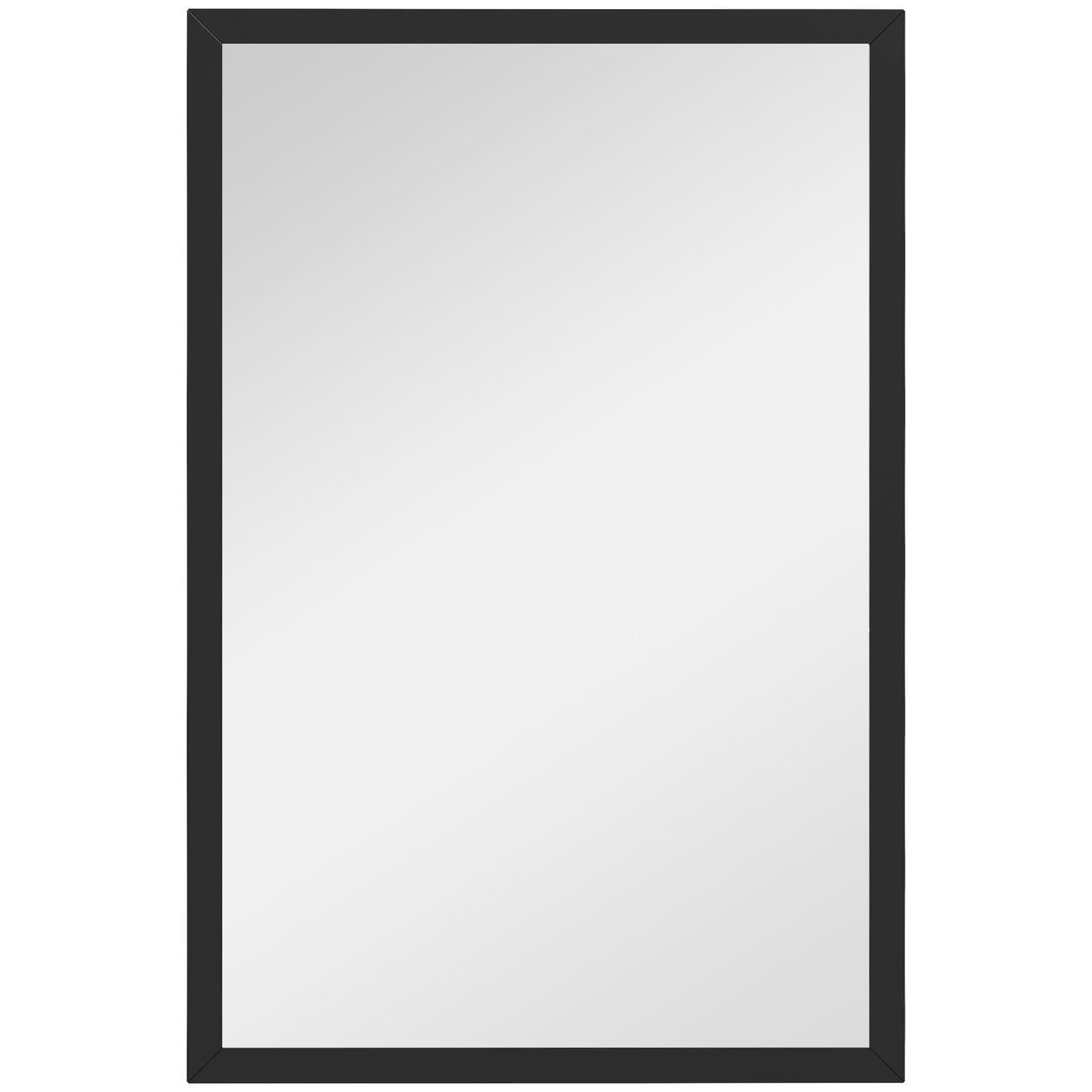 Photo of HOMCOM Wall Bathroom Mirror, 60 x 40 cm Wall-Mounted Mirror for Living Room, Bedroom, Hallway, Black in Black colour on a white background