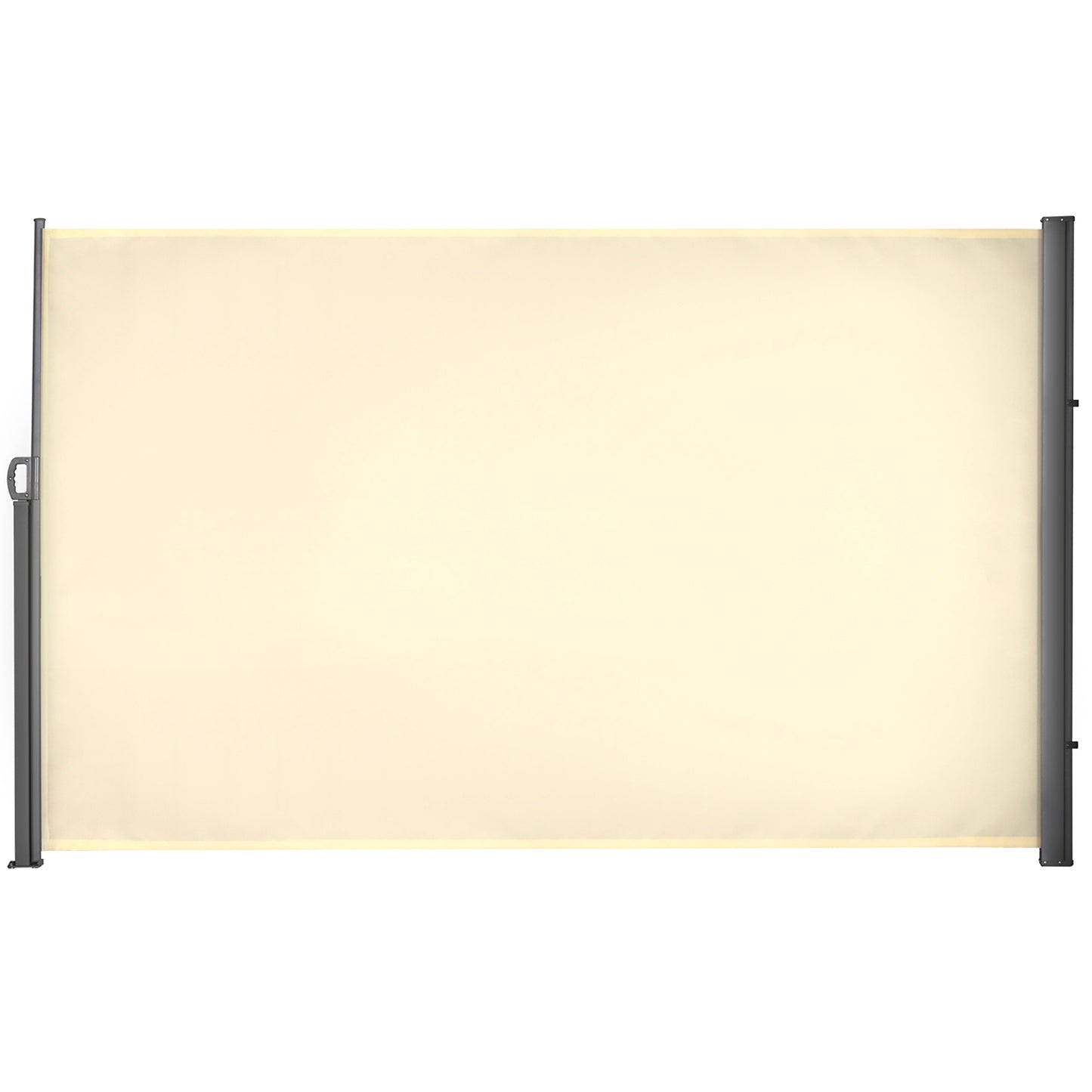 Photo of Outsunny Retractable Sun Side Awning Screen Fence Patio Garden Wall Balcony Screening Panel Outdoor Blind Privacy Divider (3x1.8M, Cream White) in White) colour on a white background