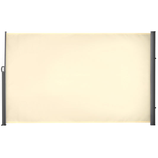 Photo of Outsunny Retractable Sun Side Awning Screen Fence Patio Garden Wall Balcony Screening Panel Outdoor Blind Privacy Divider (3x1.8M, Cream White) in White) colour on a white background