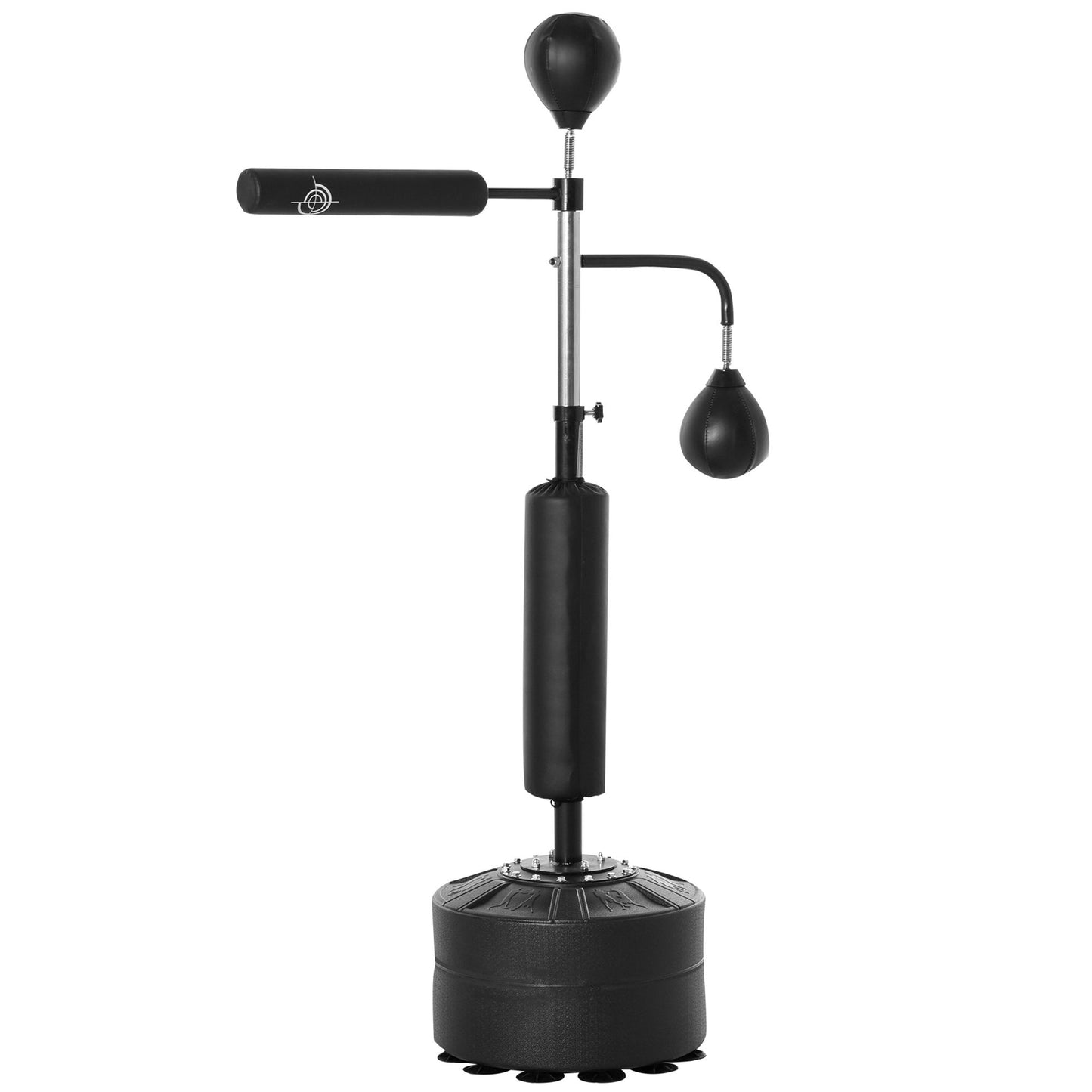 Photo of HOMCOM 4-in-1 Boxing Punching Bag, Freestanding with 2 Speed Bals, 360° Reflex Bar, 160-230cm Adjustable Height, Black in Black colour on a white background