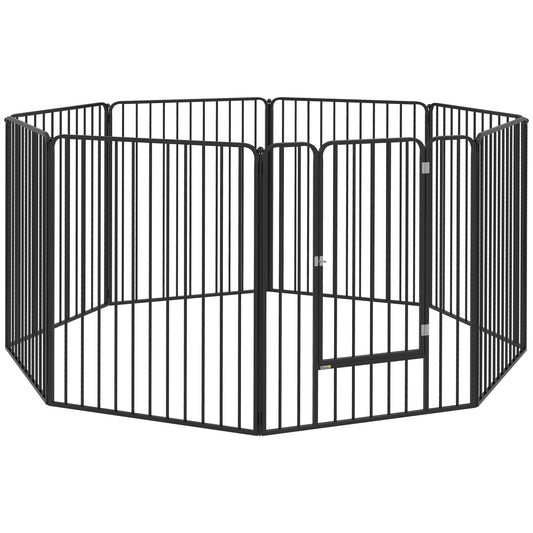 Photo of PawHut 100cm 8 Panels Heavy Duty Dog Pen, Pet Playpen for Indoors, Outdoors, Small, Medium, Large Dogs in Dogs colour on a white background