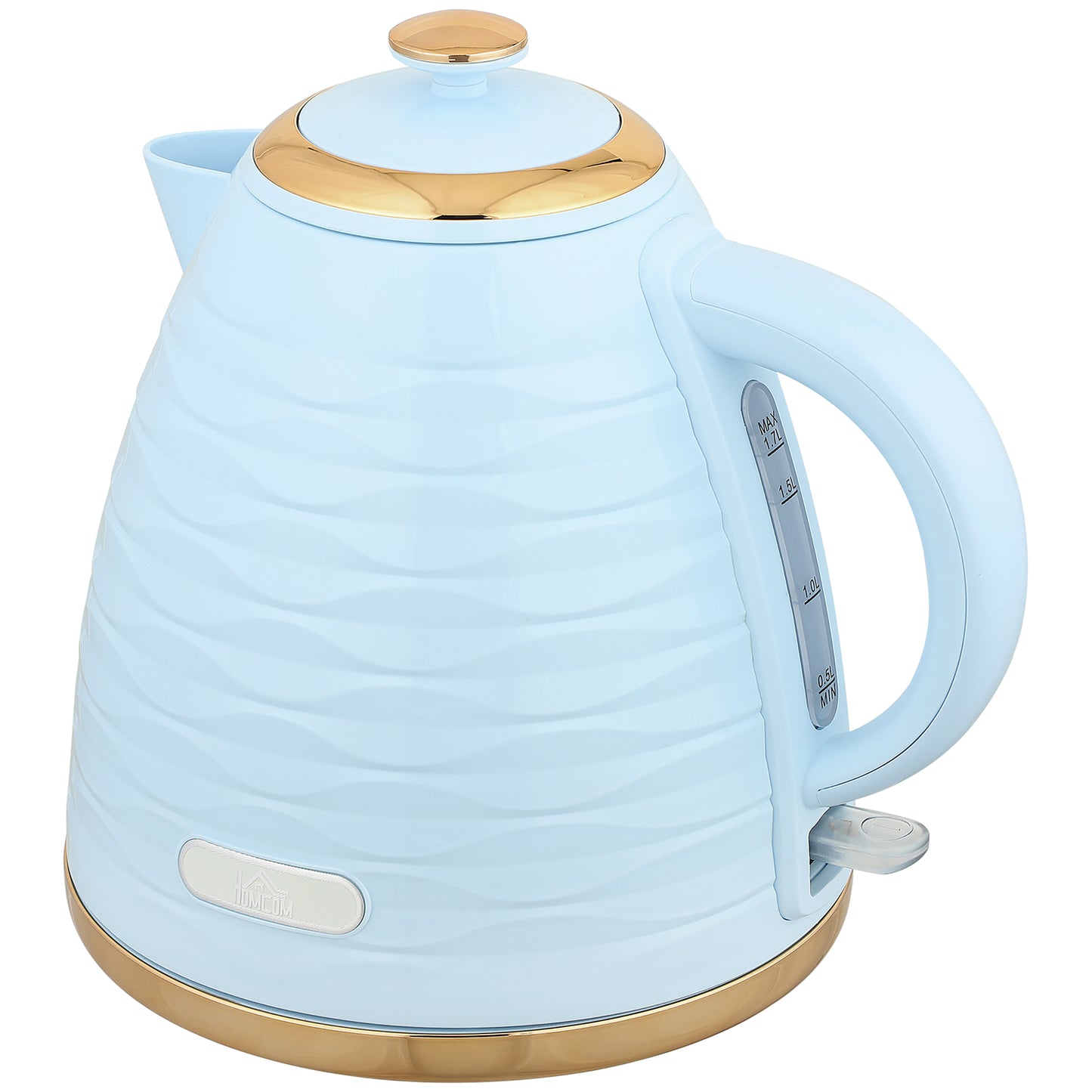 Photo of HOMCOM 3kW Rapid Boil Honeycomb Kettle - Light Blue in Blue colour on a white background