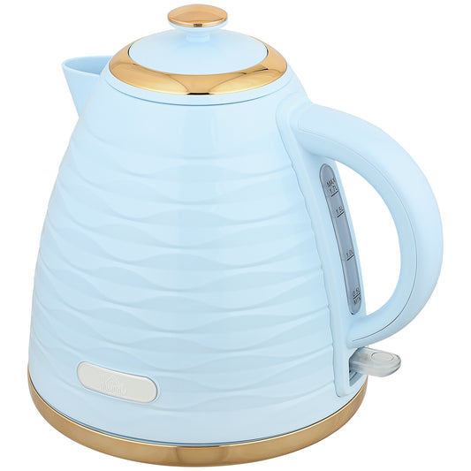 Photo of HOMCOM 3kW Rapid Boil Honeycomb Kettle - Light Blue in Blue colour on a white background
