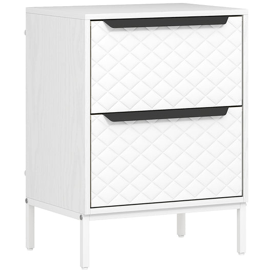 Photo of HOMCOM Chest of Drawers, Dresser with 2 Fabric Drawers and Aluminium Handles - White in White colour on a white background