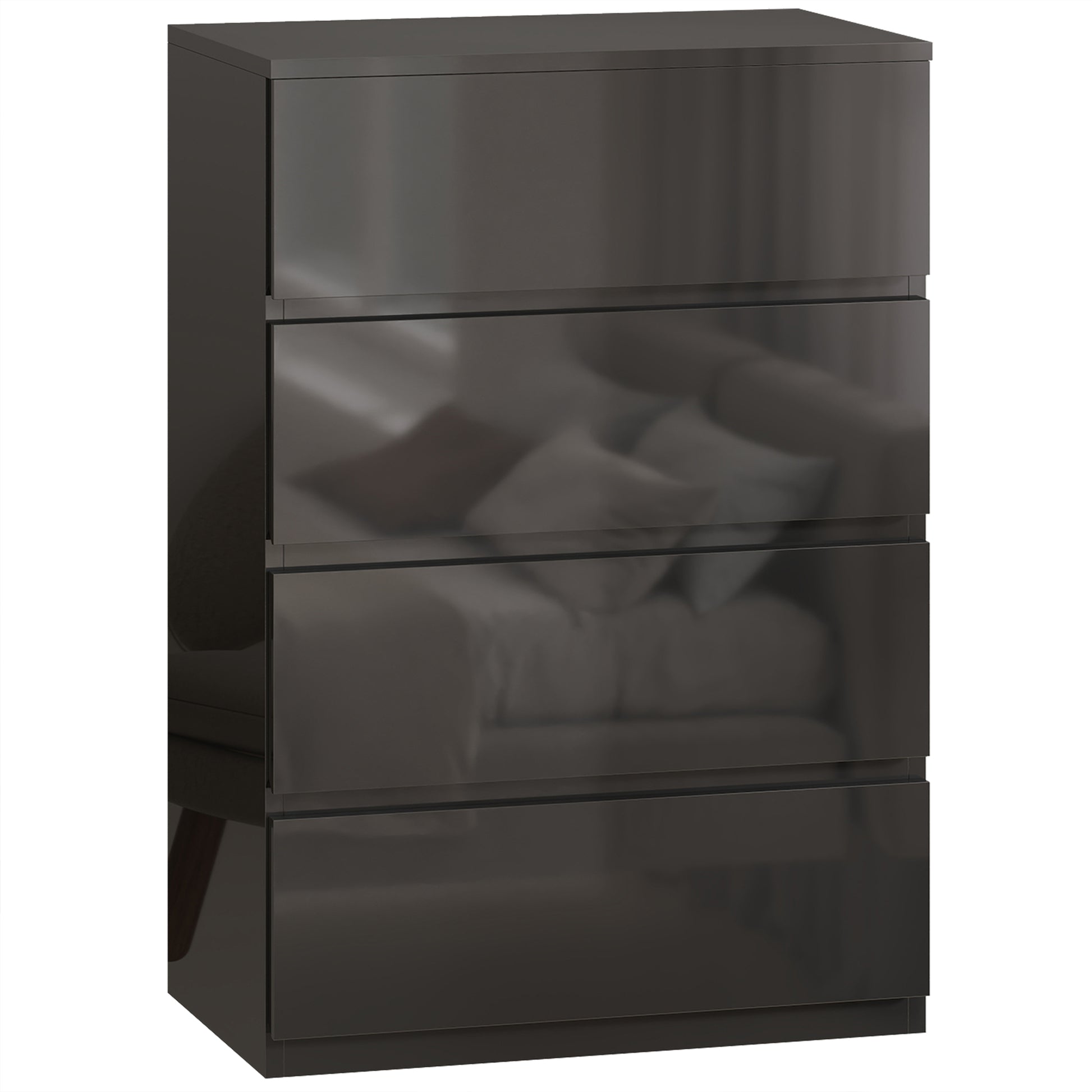 Photo of HOMCOM Chest of Drawers, 4-Drawer Storage Cabinets, Modern Dresser, Storage Drawer Unit for Bedroom in Bedroom colour on a white background