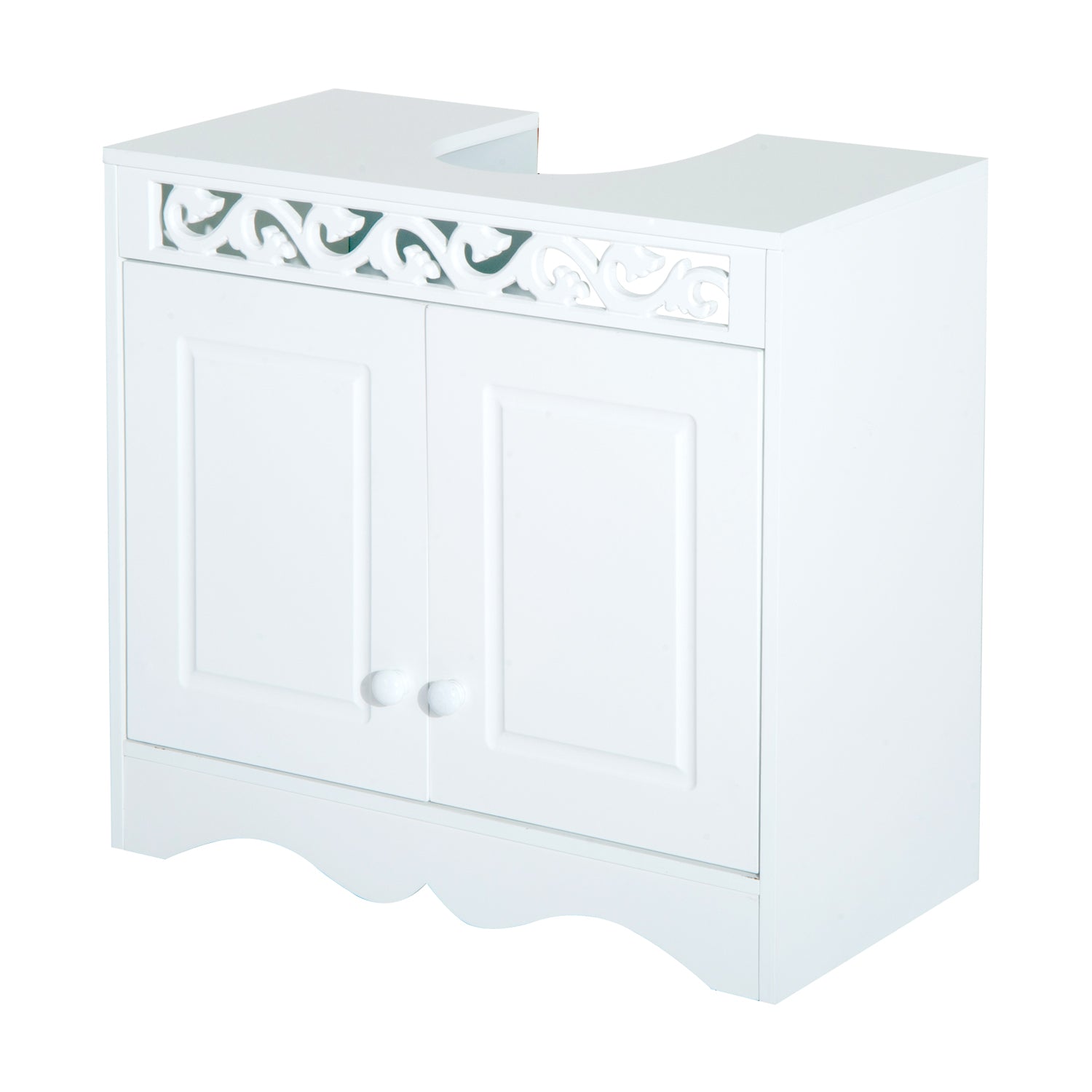 Photo of HOMCOM Bathroom Under Sink Storage Cabinet 2 Door Wooden Cupboard Vanity Units in Units colour on a white background