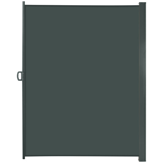 Photo of Outsunny 3x2m Retractable Sun Side Awning Screen Fence Patio Garden Wall Balcony Screening Panel Outdoor Blind Privacy Divider, Grey in Grey colour on a white background