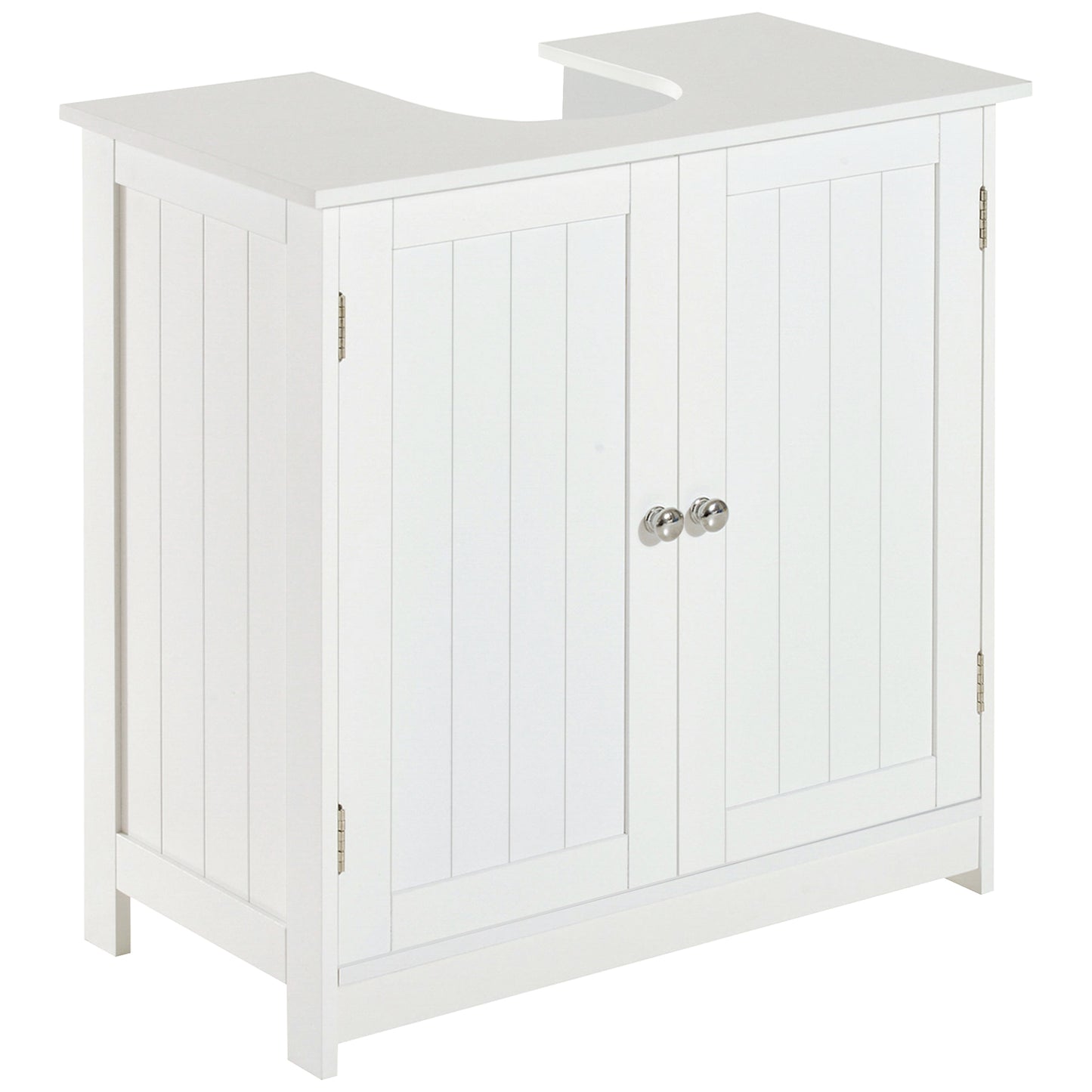 Photo of HOMCOM Under Sink Bathroom Storage Cabinet 2 Layers Vanity Unit Wooden - White in White colour on a white background