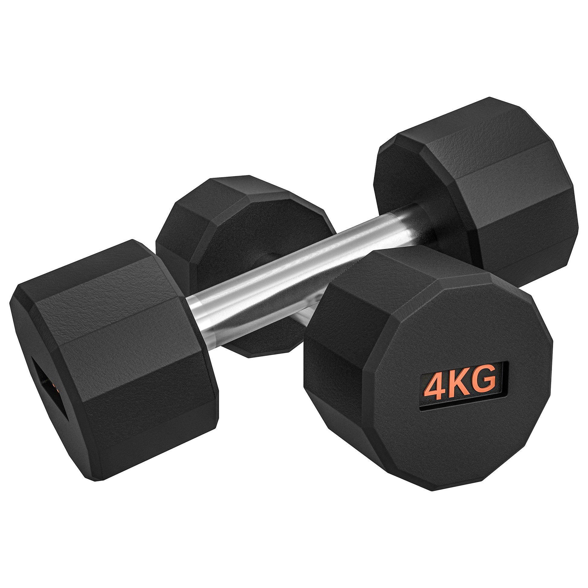 Photo of SPORTNOW Dumbbells Weights Set with 12-Sided Shape and Non-Slip Grip for Men Women Home Gym Workout, 2 x 4kg in 4kg colour on a white background