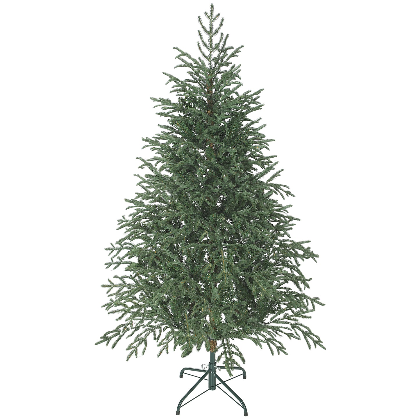 Photo of HOMCOM 5 ft Full Spruce Christmas Tree with Realistic Dense Tips, Easy Assembly - Green in Green colour on a white background
