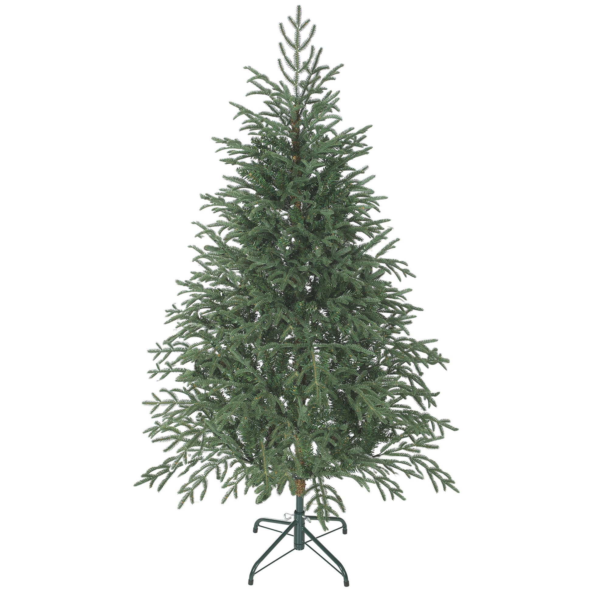Photo of HOMCOM 5 ft Full Spruce Christmas Tree with Realistic Dense Tips, Easy Assembly - Green in Green colour on a white background
