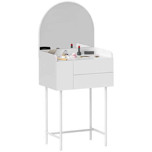 Photo of HOMCOM Three Drawer Compact Dressing Table - White in White colour on a white background