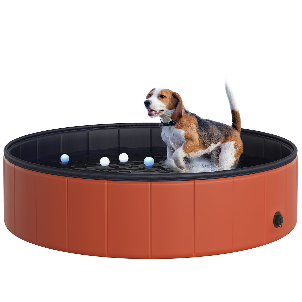 Photo of PawHut Foldable Dog Pool for Puppies and Ducks, Thickened PVC Dog Paddling Pool Bath Tub Hard Board, Anti-Slip Bottom and Drainage Hole, 120 x 30cm, Red and Blue in Blue colour on a white background